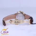 ساعت مچی عقربه ای الگانس زنانه بند چرم قهوه ای قاب طلایی L2095/5 - Image 2