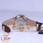 ساعت عقربه ای الگانس زنانه بند چرم قهوه ای قاب طلایی L2097/1 - Image 2