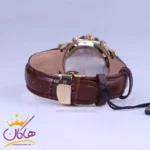 ساعت عقربه ای الگانس زنانه بند چرم قهوه ای قاب طلایی L2097/2 - Image 3