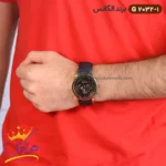 ساعت الگانس مردانه بند چرمی مشکی طلایی G2032/1 - Image 3
