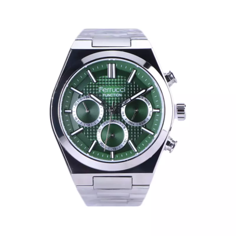 Ferrucci-Function-Watch-Code-FC-03503.061.webp ساعت مچی فروچی مردانه فلزی صفحه سبز FC 03503/06 - Image 1