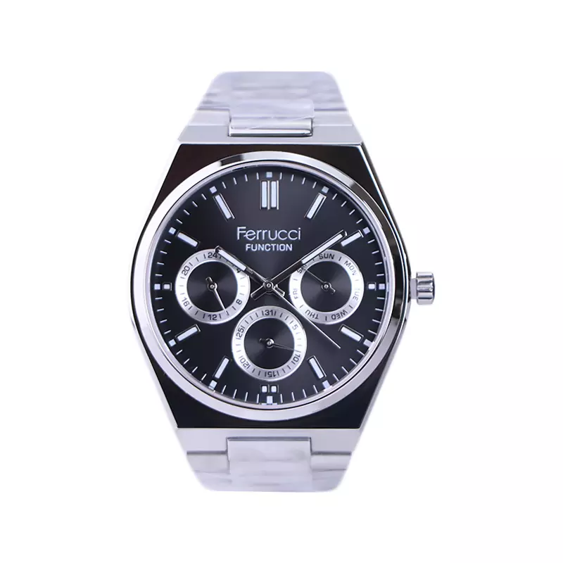 Ferrucci-Function-watch-code-FC03523.011.webp ساعت عقربه ای فروچی مردانه فلزی نقره ای FC 03523/01 - Image 1