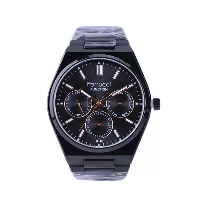 Ferrucci-Function-watch-code-FC03523.031.webp ساعت عقربه ای فروچی مردانه فلزی مشکی FC 03523/03 - Image 1