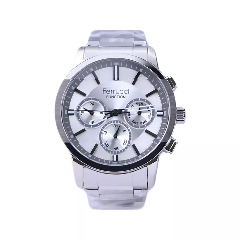 Ferrucci-Function-watch-code-FCF03524M.011.webp ساعت مچی عقربه ای فروچی مردانه فلزی نقره ای FC 03524/01 - Image 1