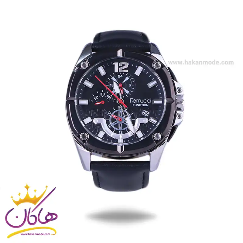 Ferrucci-watch-code-03276.11.webp ساعت مچی فروچی مردانه بند چرم مشکی FC03276/01 - Image 1
