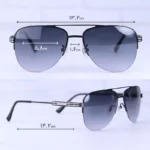عینک آفتابی گوچی مردانه نیم فریم مشکی فلزی GG 1354/4 - Image 2