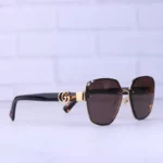 عینک آفتابی گوچی زنانه فریم مربع قهوه ای GG 1547/5 - Image 4
