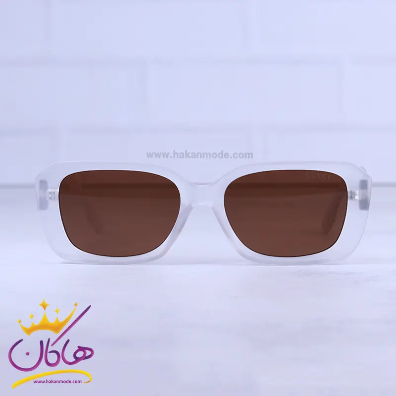 Gucci-highcopy-sunglasses-code-27153.41.webp عینک آفتابی گوچی زنانه فریم مستطیل سفید مات 27153/4 - Image 1