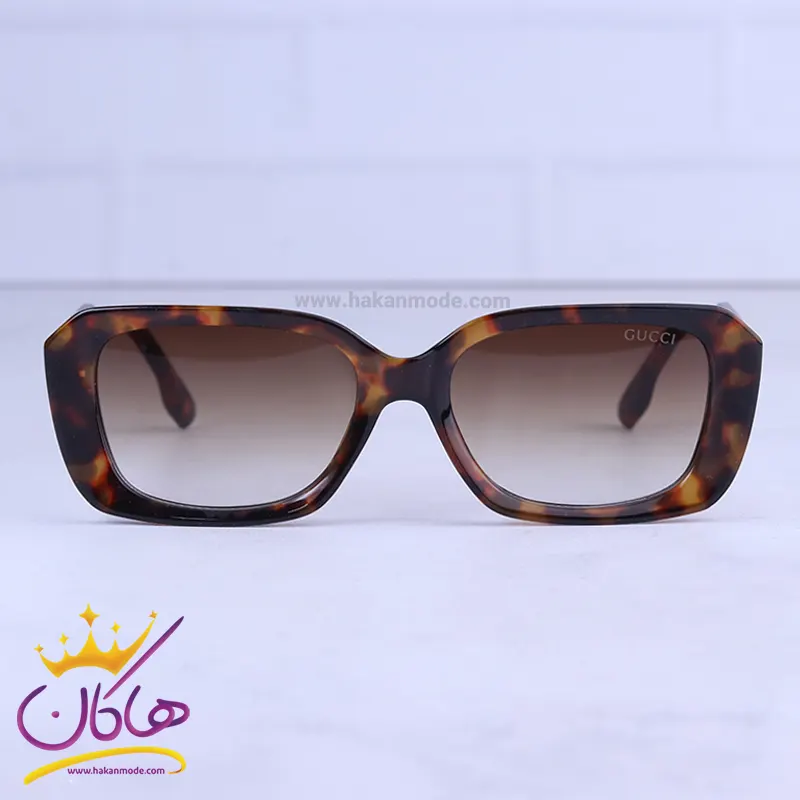 Gucci-highcopy-sunglasses-code-27153.51.webp عینک آفتابی گوچی زنانه فریم مستطیل پلنگی 27153/5 - Image 1