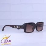 عینک آفتابی گوچی زنانه فریم مستطیل قهوه ای 8886/3 - Image 3
