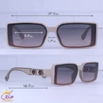 عینک آفتابی گوچی زنانه فریم مستطیل کرمی 8886/6 - Image 2