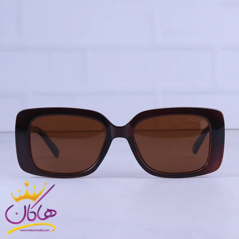 Gucci-highcopy-sunglasses-code-P338743.21.webp عینک آفتابی گوچی زنانه فریم مستطیل قهوه ای P338743/2 - Image 1