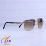 عینک آفتابی گوچی مردانه نیم فریم طلایی فلزی GG1242/1 - Image 4