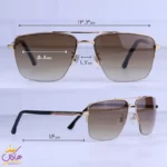 عینک آفتابی گوچی مردانه نیم فریم طلایی فلزی GG1242/1 - Image 2