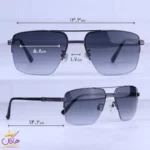 عینک آفتابی مردانه گوچی نیم فریم دودی فلزی GG1351/3 - تصویر 2