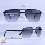 عینک آفتابی گوچی مردانه نیم فریم فلزی مشکی GG1351/4 - Image 2