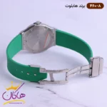 ساعت هابلوت زنانه کرنوگراف بند رابر قاب تمام نگین صفحه سبز 460/8 - Image 3