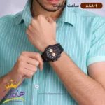 ساعت هابلوت مردانه بند رابر تمام مشکی اندکس رزگلد 888/1 - Image 4