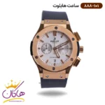 ساعت هابلوت زنانه بند رابر کرنوگراف قاب رزگلد صفحه سفید 888/101