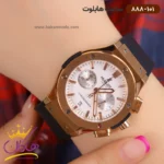 ساعت هابلوت زنانه بند رابر کرنوگراف قاب رزگلد صفحه سفید 888/101 - Image 2