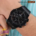 ساعت هابلوت مردانه بند رابر مشکی صفحه مشکی کرنوگراف 888/103 - Image 2