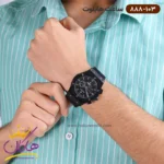 ساعت هابلوت مردانه بند رابر مشکی صفحه مشکی کرنوگراف 888/103 - Image 4