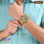 ساعت هابلوت مردانه بند رابر کرنوگراف اسکلتون قاب طلایی 888/106 - Image 4