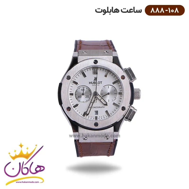 Hablut-watch-code-888-108-1.webp ساعت هابلوت زنانه بند چرم قهوه ای کرنوگراف 888/108 - Image 1