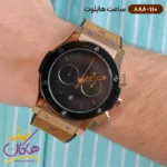 ساعت هابلوت مردانه بند رابر قهوه ای صفحه مشکی کرنوگراف 888/110 - Image 2