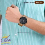 ساعت هابلوت مردانه بند رابر قهوه ای صفحه مشکی کرنوگراف 888/110 - Image 4
