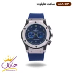 ساعت هابلوت مردانه بند رابر آبی صفحه آبی کرنوگراف 888/113