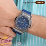 ساعت هابلوت مردانه بند رابر آبی صفحه آبی کرنوگراف 888/113 - Image 2