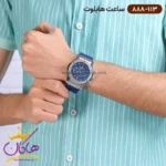 ساعت هابلوت مردانه بند رابر آبی صفحه آبی کرنوگراف 888/113 - Image 4