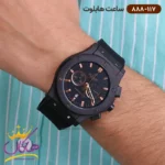 ساعت هابلوت مردانه بند رابر مشکی اندکس رزگلد کرنوگراف 888/117 - Image 2