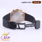 ساعت هابلوت مردانه بند رابر مشکی کرنوگراف اندکس رزگلد 888/50 - Image 3