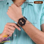 ساعت هابلوت مردانه بند رابر مشکی کرنوگراف اندکس رزگلد 888/50 - Image 4