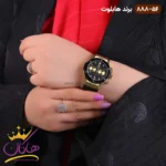 ساعت هابلوت زنانه کرنوگراف بند چرم مشکی اندکس طلایی 888/56 - Image 4