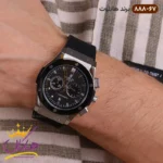 ساعت هابلوت مردانه بند رابر کرنوگراف صفحه مشکی 888/67 - Image 2