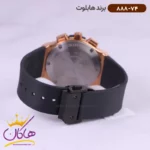 ساعت هابلوت زنانه بند رابر کرنوگراف صفحه اسکلتون اندکس رزگلد 888/74 - Image 4