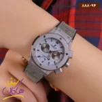 ساعت هابلوت زنانه بند رابر تمام نقره ای کرنوگراف 888/94 - Image 2