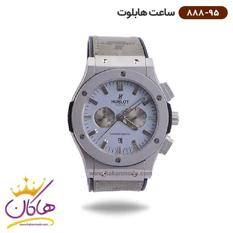 Hablut-watch-code-888-95-1.webp ساعت هابلوت مردانه بند رابر خاکستری کرنوگراف قاب نقره ای 888/95 - Image 1