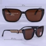 عینک آفتابی هرمس فریم مستطیل قهوه ای پلاریزه P 364/2 - Image 2