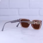 عینک آفتابی هرمس فریم مستطیل قهوه ای پلاریزه P 364/4 - Image 3