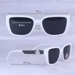 عینک آفتابی هرمس فریم مستطیل سفید پلاریزه P 364/6 - Image 2
