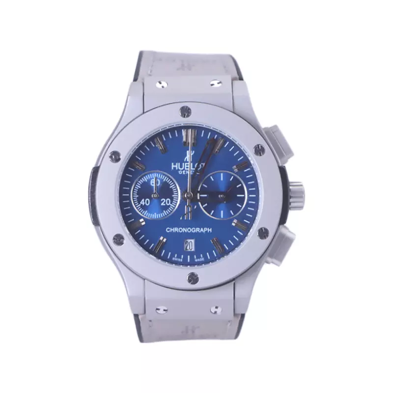 Hublot-Watch-Code-L-888.1901.webp ساعت مچی هابلوت زنانه بند جیر صفحه آبی کرنوگراف L 888/190 - Image 1