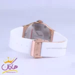 ساعت هابلوت زنانه بند رابر سفید قاب رزگلد L 460/11 - Image 2
