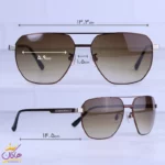عینک آفتابی هوگو باس مردانه خلبانی قهوه ای HB1076/5 - Image 2