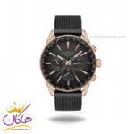 ساعت جی جی پولو مردانه فلزی بند حصیری مشکی قاب رزگلد JPC.0424S04064/2