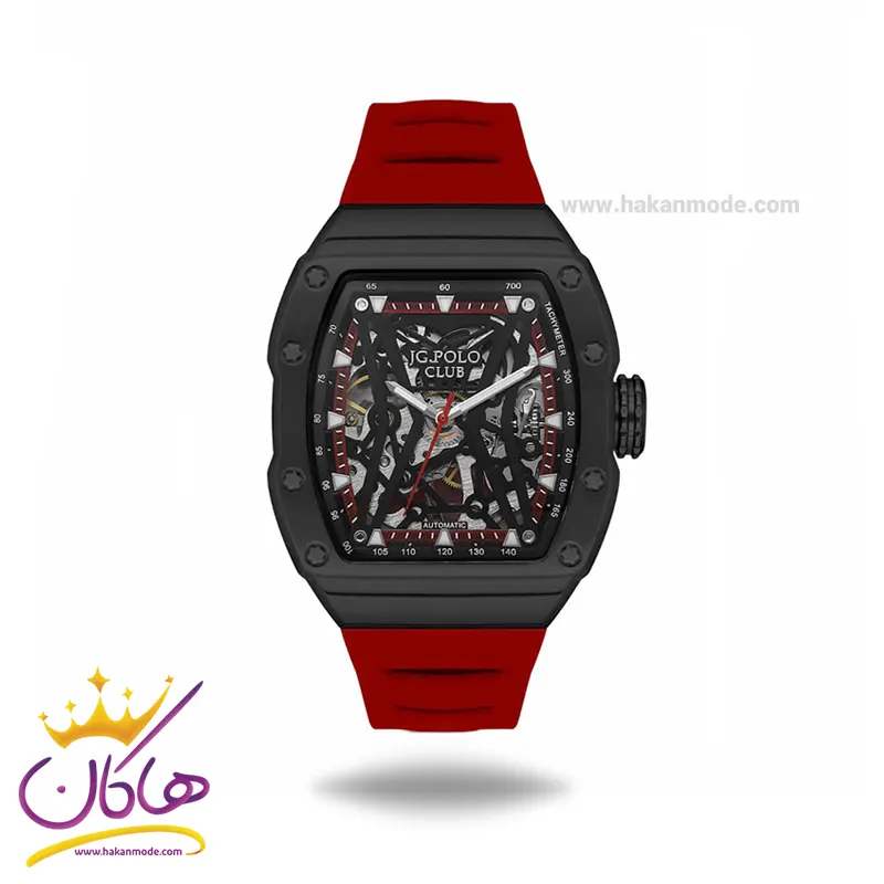 JG-POLO-CLUBE-watch-code-JPC.1023.11614.51.webp ساعت مچی جی جی پولو مردانه بند رابر قرمز قاب مربع JPC.1023.11614/5 - Image 1