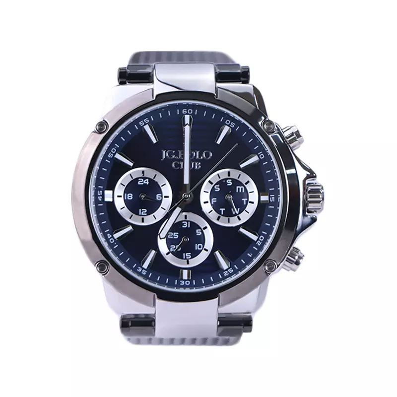 JG.Polo-Club-watch-code-JPCB01536M.31.webp ساعت جی جی پولو مردانه فلزی بند حصیری خاکستری JPC.B01536M/3 - Image 1